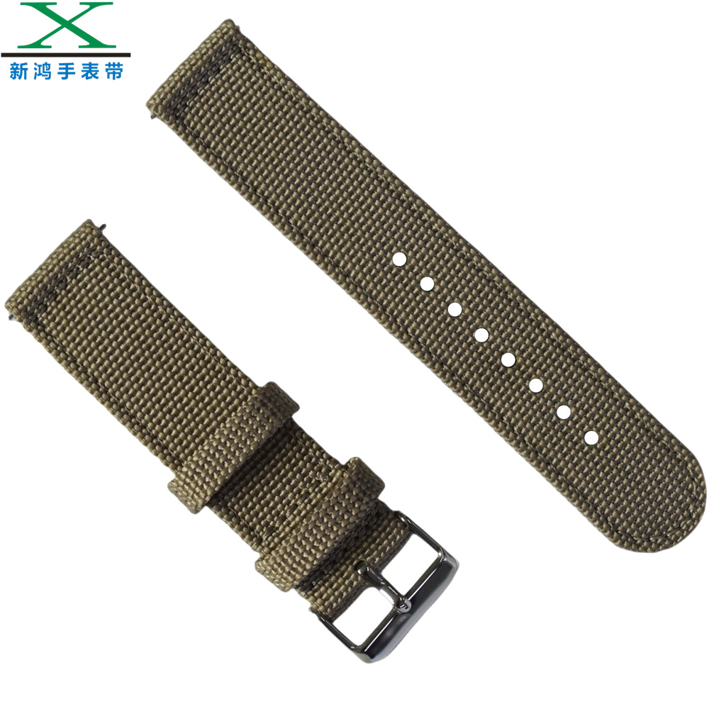 En stock al por mayor de liberación rápida de oreja real de Nylon banda de reloj 18 20 22 24mm Correa tejida de Nylon Correa