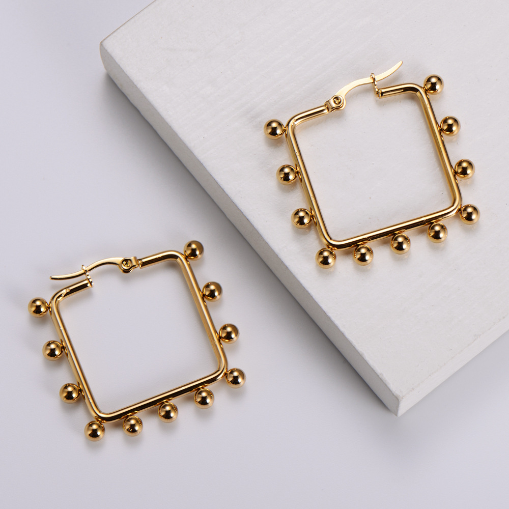 Simple Style Geometric Plating Stainless Steel No Inlaid 18K Gold Plated Earrings display picture 9
