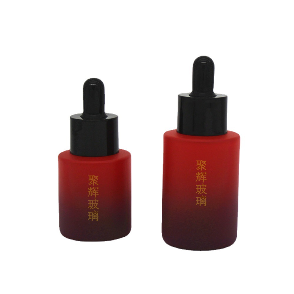 厂家现货分装瓶20ml30ml平肩滴管瓶精华液瓶可喷涂渐变色