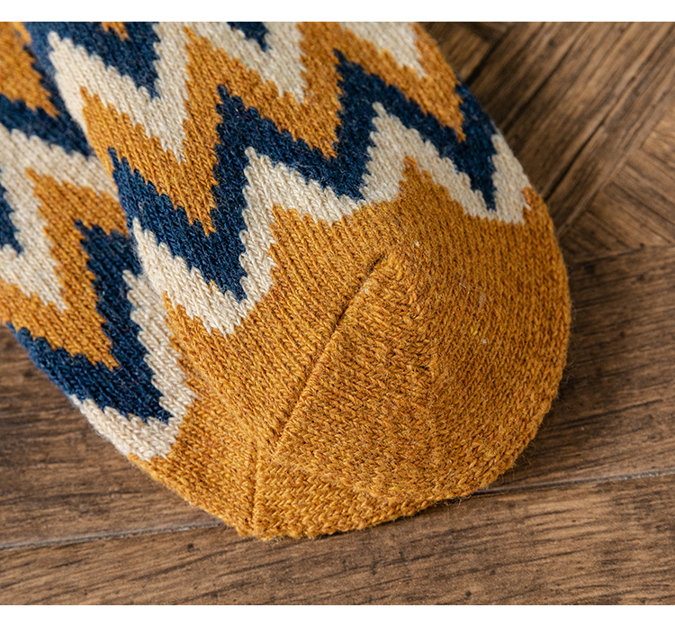 Unisex uldsokker ekstra tykke mænds mid tube sokker efterår og vinter tykke varme frottéstrømper retro kashmir old man sokker_voghion.com