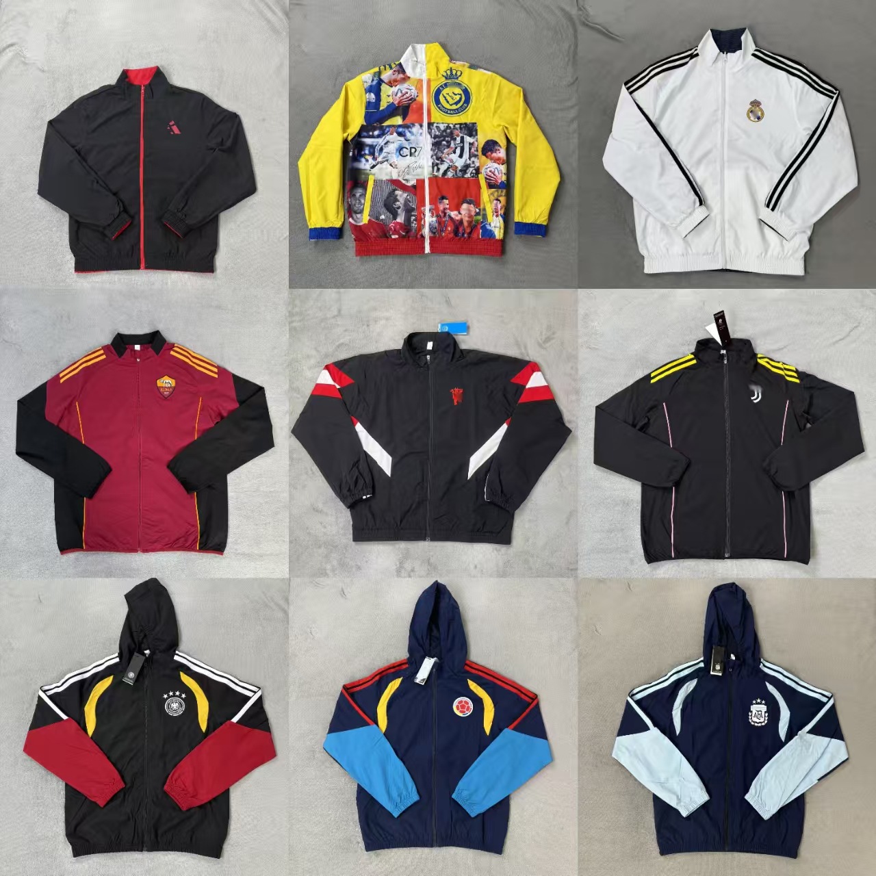 2026 World Cup New National Team Training Jacket Men's Windproof Hooded Sports Windbreaker Football Casual Jacket
