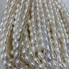 7~8mm胖米珠 強光 極少花皮 極少紋 天然淡水珍珠diy項鍊手鍊配件