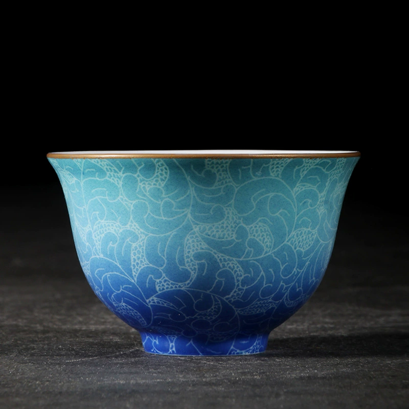 Qianci Yaji Jingdezhen Ceramic Tea Cup Hand-painted Gradient Pattern Single Cup Master Cup Small Teacup Cup Wholesale