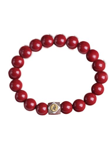 Factory Wholesale Eight Guardians imitation cinnabar bracelet solid color non-fading beads zodiac animal destiny Buddha accessories