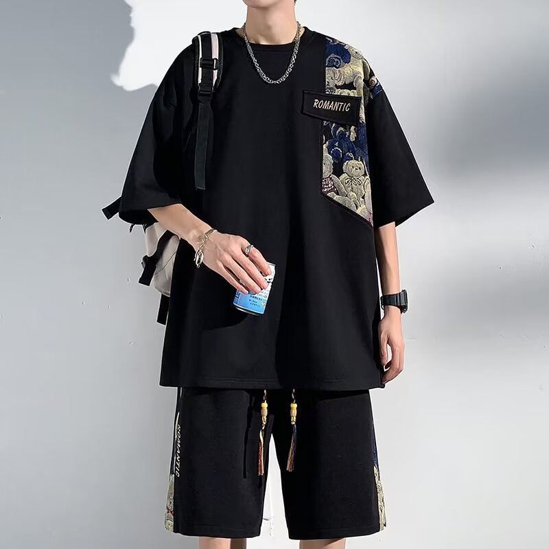 Men's summer design sports set Chinese style for leisure