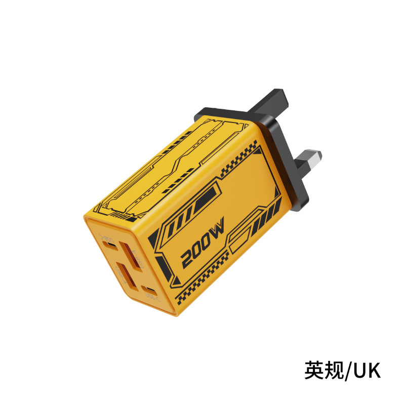 跨境130W多口充电器2USB+2PD机甲插头适用苹果华为美规欧规充电器|undefined