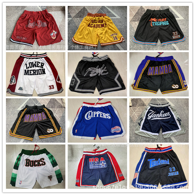 Basketball Pants Shorts Lakers Kobe Bryant Grizzlies Celtics Yankees Pacers Pocket Edition Zipper Cross Border Basketball Pants Shorts Lakers Kobe Bryant Grizzlies Celtics Yankees Pacers Pocket Edition Zipper Cross Border