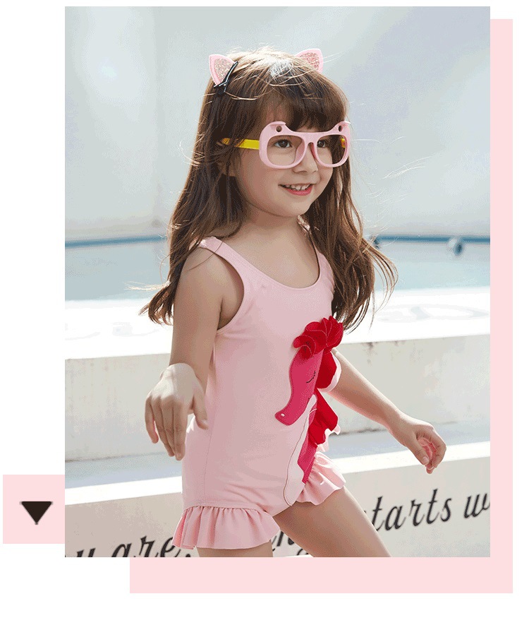 Children's One-Piece Swimsuit - Cartoon Pony Design