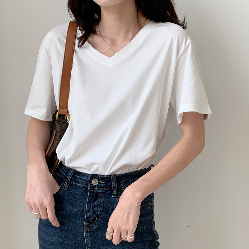 화이트[브이넥]