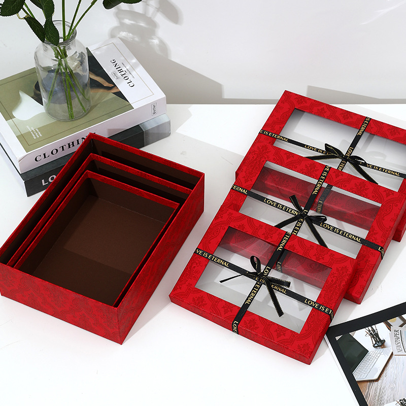 Caja de Regalo Rectangular con Tapa de Cartón Gris para Regalos image 3