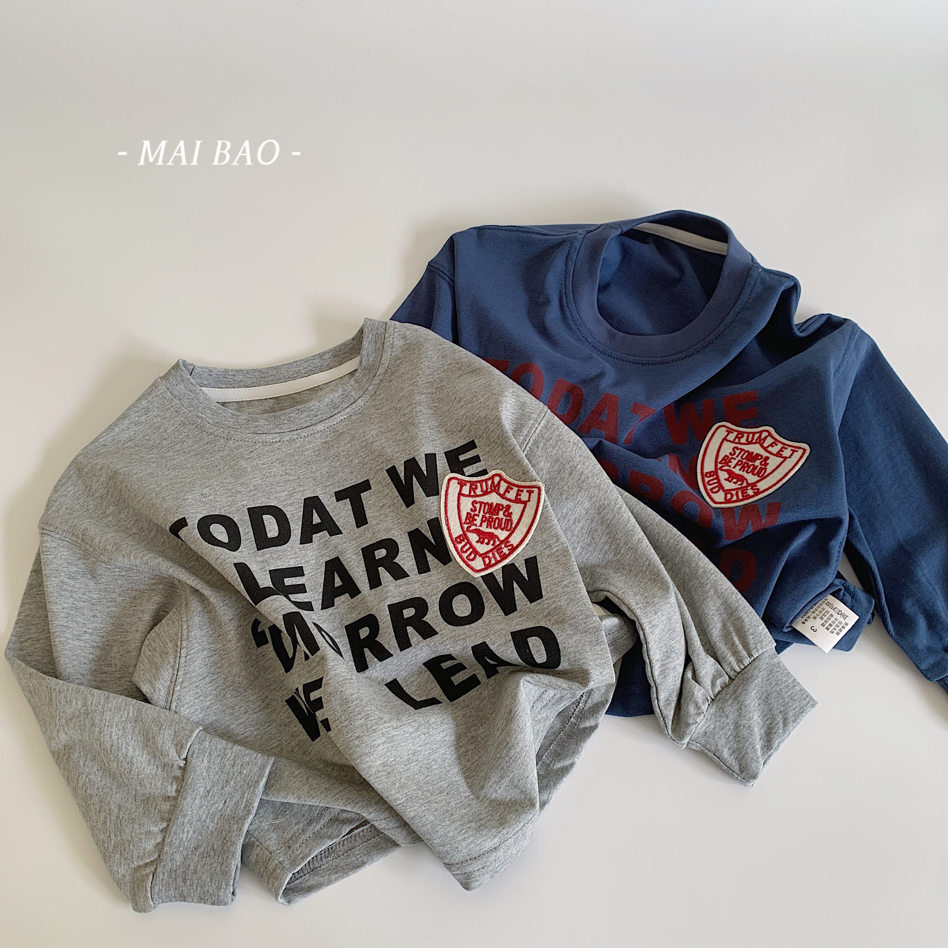 Camiseta infantil Mai Bao2025 primavera ropa de algodón para niños niños bebés camiseta legging casual de manga larga nueva tendencia de camiseta superior