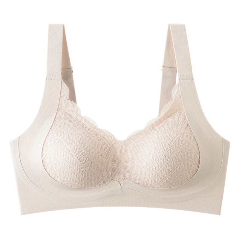 Thin seamless plus size underwear lace wireless push-up anti-sagging machine washable top collection breast sports bra