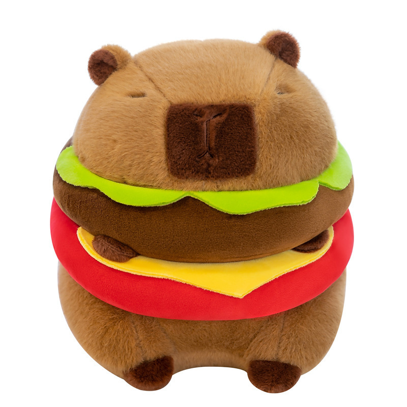 カピバラ人形ハンバーグカピバラぬいぐるみピンクのリュックサックのぬいぐるみが寝ているぬいぐるみがプレゼントされます。|undefined