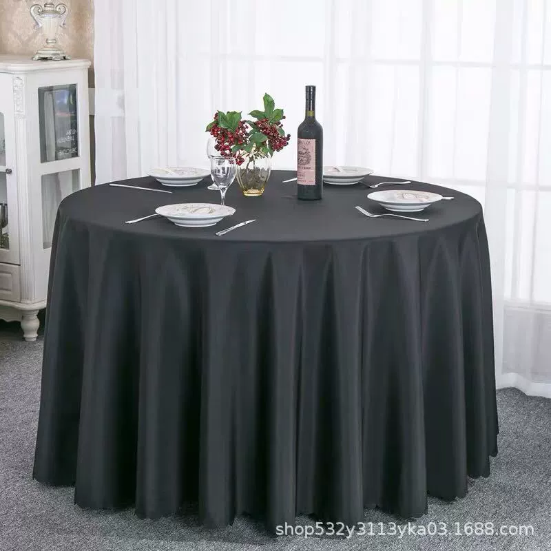 Large round table restaurant tablecloth hotel hotel banquet family can use round wedding European tablecloth table covers cross-border