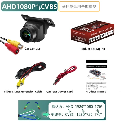 car camera side view — Vehicle camera - panoramic-head-ahd1080pcvbs-three-control-function-black-lens