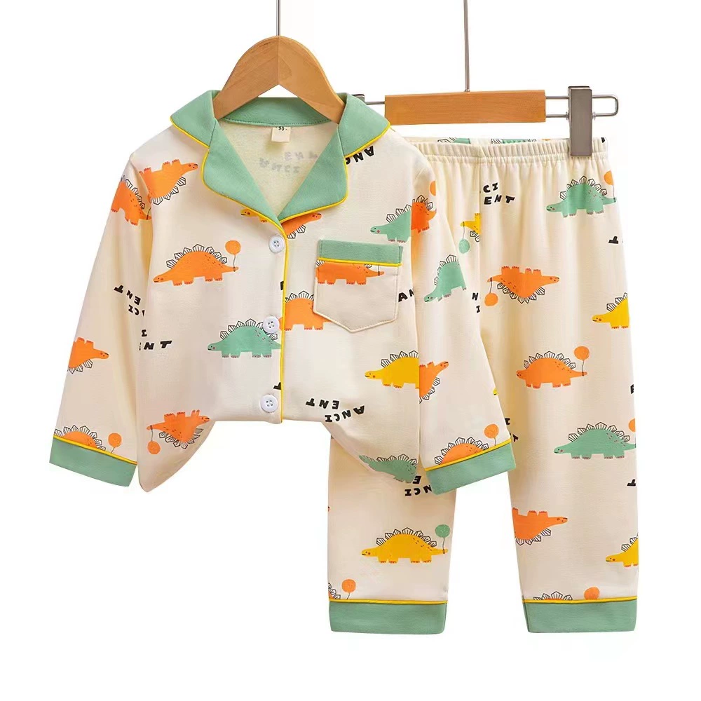 Children's long-sleeve, pijama, set, cardigan, cartoon trousers, children's clothing