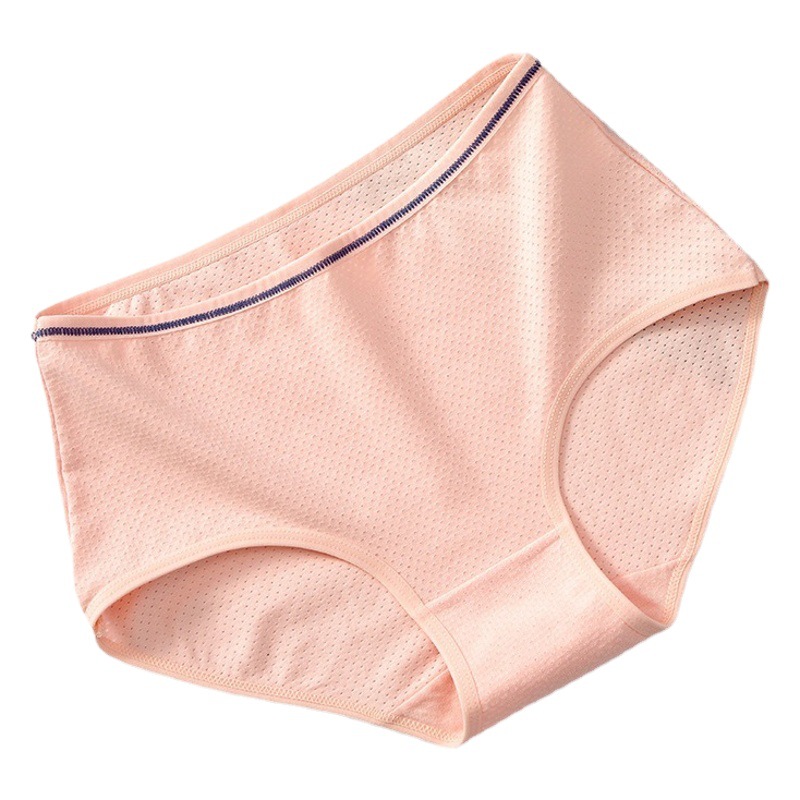 Ropa interior de niña japonesa simple color sólido ropa interior de algodón transpirable calzoncillos de algodón de cintura media para mujer al por mayor