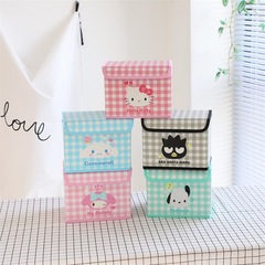 かわいいデスクトップ収納ボックス蓋付き革折り畳み可能なごみ収納ボックス