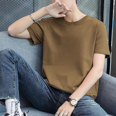Summer pure white T-shirt short-sleeved men's casual versatile Korean style base shirt round neck breathable quick-drying top clothing