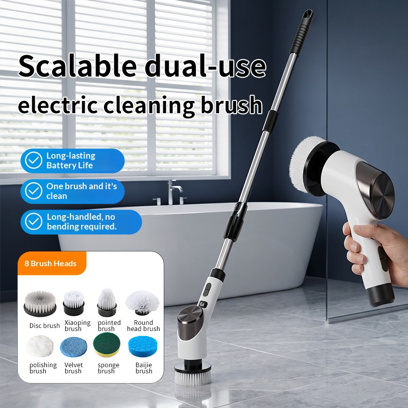 2026 Cross-Border Hot-Selling Multifunctional Household Kitchen Brush Head Bathroom Telescopic Cleaner Wireless Portable Cleaning Brush 2026 Cross-Border Hot-Selling Multifunctional Household Kitchen Brush Head Bathroom Telescopic Cleaner Wireless Portable Cleaning Brush