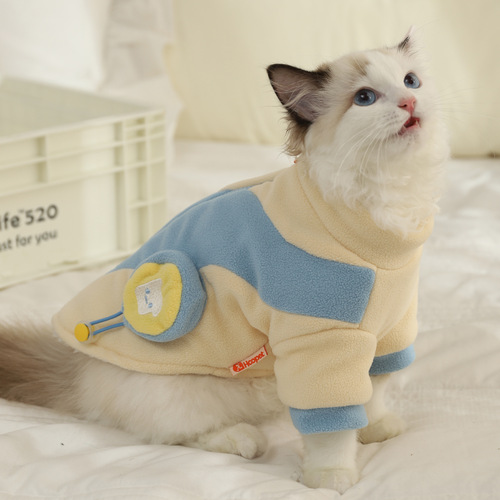 Cat clothes winter pet kitten baby cat Ragdoll British Silver Shorthair Silver Gradient Autumn/Winter anti-hair loss two-legged cotton coat