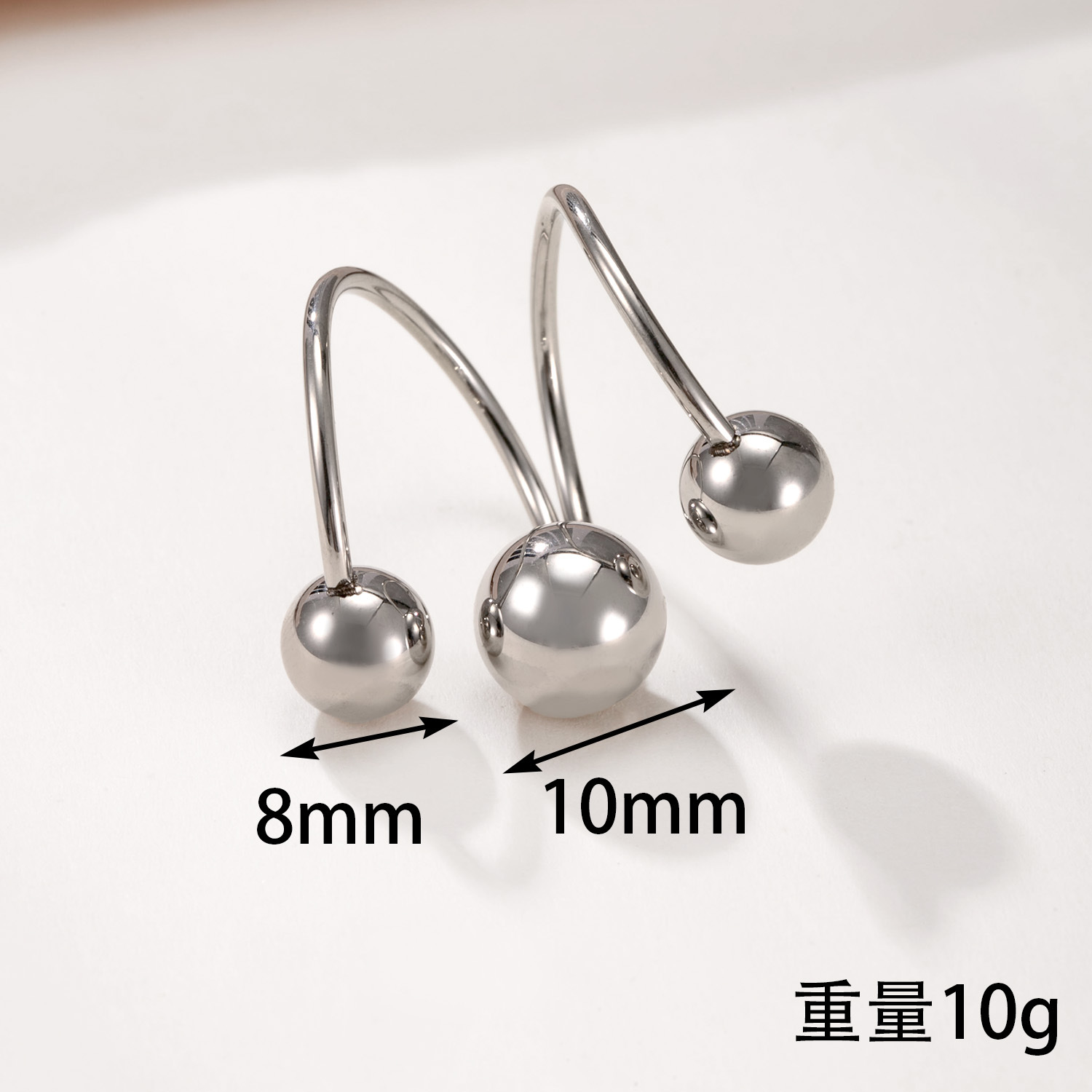Amazon nuevo producto anillo de acero inoxidable tres bolas de acero irregulares anillo abierto personalidad de moda joyería de acero de titanio al por mayor