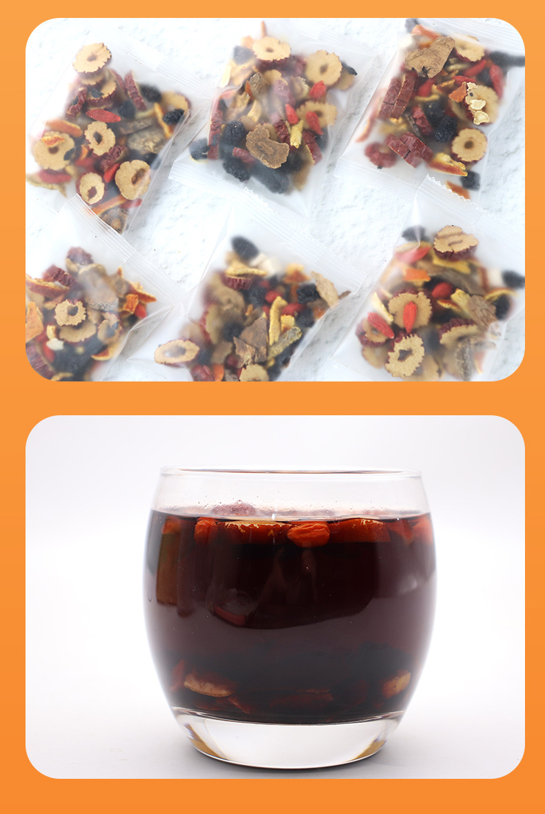 Ginseng Eight Treasure Tea Ren Shen Ba Bao Cha 150g Box 10 Teabags Herbal Blend with Goji Jujube Maca in use