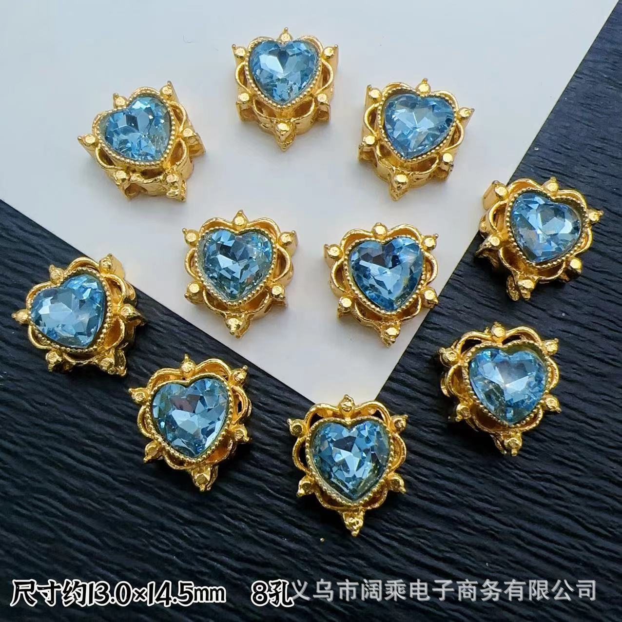 マイクロ象嵌ジルコニウムダイヤモンドマルチカラーピーチハートラブ8穴ビーズリング表面DIYビーズブレスレットネックレスジュエリーアクセサリー