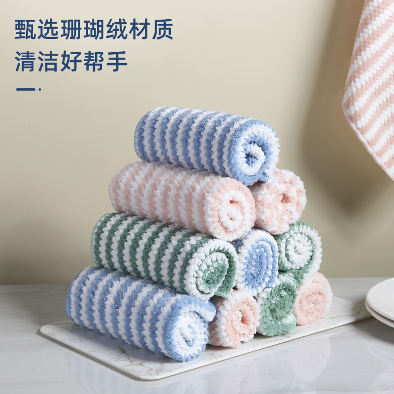 Double-sided lock edge cleaning cloth is not easy to get oily, and thickened cationic pineapple dish washing cloth is sold directly by the manufacturer