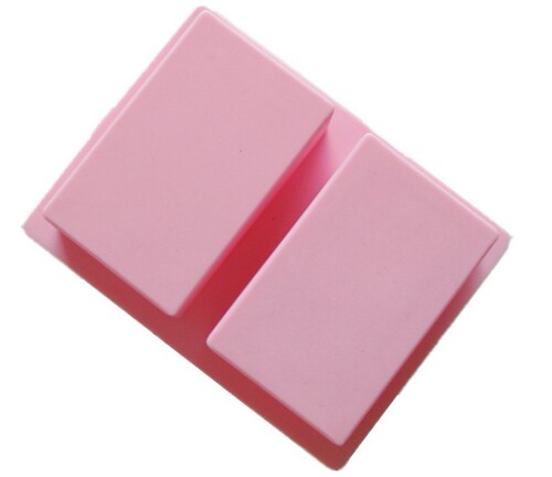 Silicone cake mold, handmade soap grinder, square mold, 6*6*3CM, 2-hole rectangular mold, two consecutive rectangles