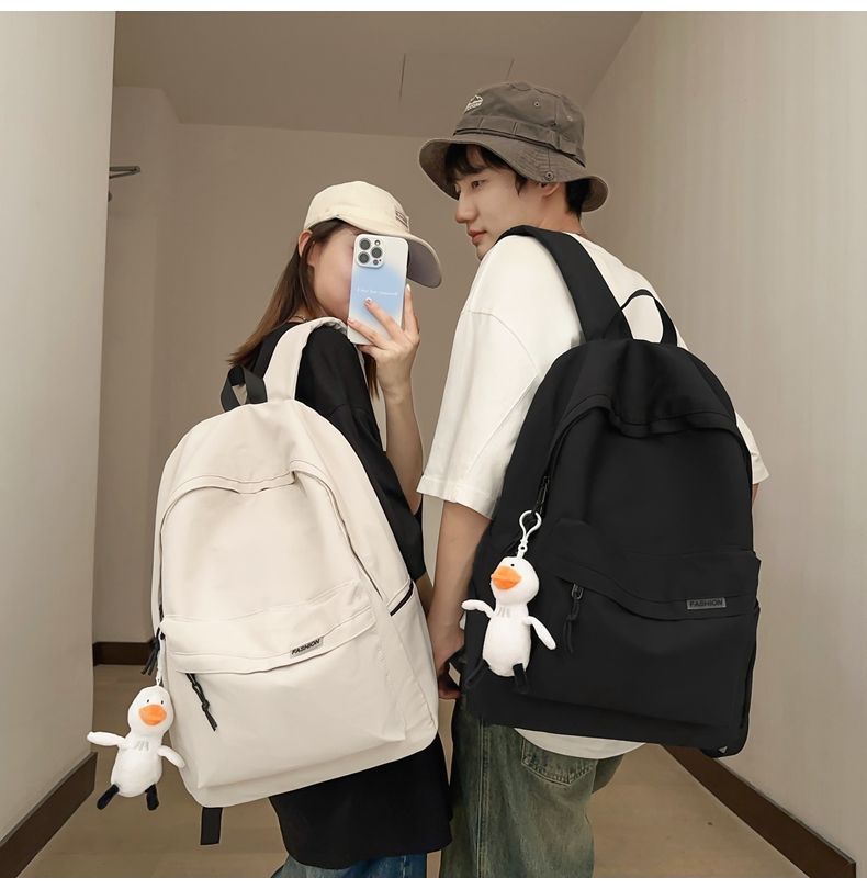 Men's Backpack Simple Large Capacity Travel Backpack Women's Casual Japanese Style Middle School High School College Student School Bag