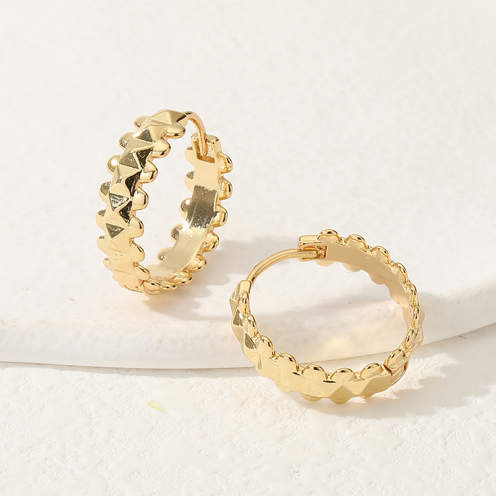 Fashion Geometric Copper Hoop Earrings Plating Copper Earrings