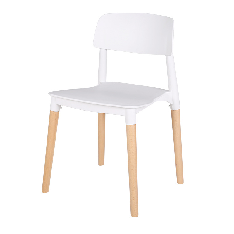silla de plástico nórdica moderna silla de espera silla de madera maciza silla de respaldo casera para adultos silla de madera maciza