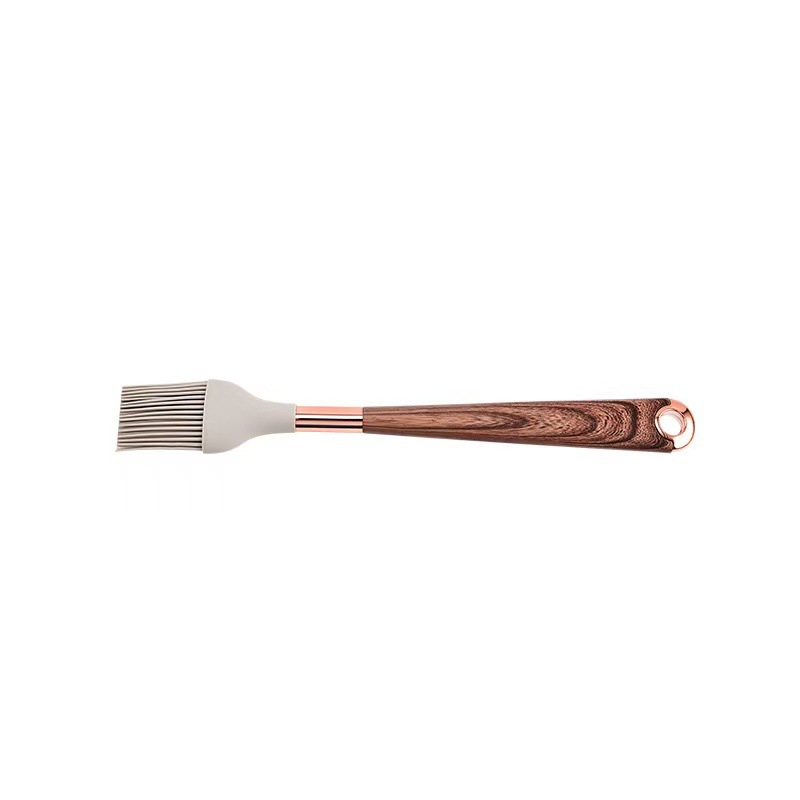 Nuevo conjunto de cocina de silicona transfronteriza 11 piezas de mango de madera chapado en oro no pegajoso de silicona 10 piezas en stock