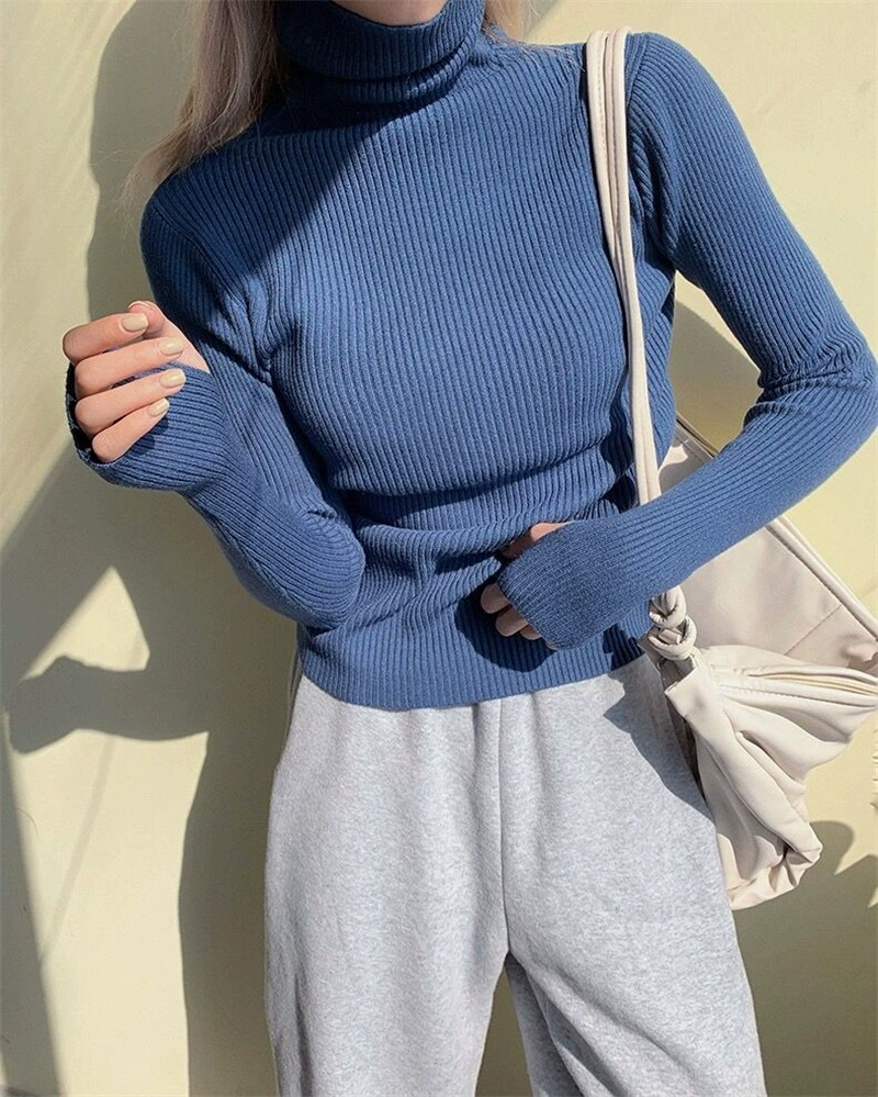 Свитер, демисезонный тёплый, с длинным рукавом, Slim fit, облегающий