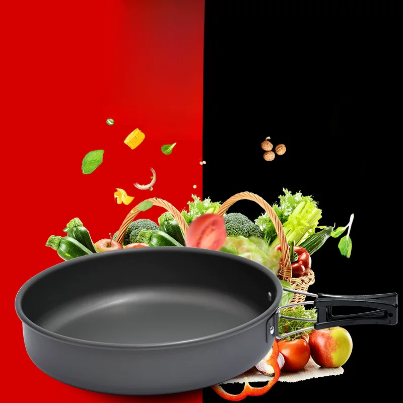 Насушный портативный небольшой жарочный котел плоская кастрюля для кемпинга, сковорода-гриль, для пикника 2-3 человека, антипригарная сковорода