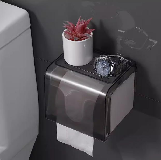 Soporte para toallas de baño, sin perforación, impermeable, soporte para rollo de papel para inodoro montado en la pared, soporte para papel higiénico