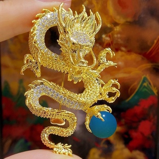 Longxing Dayun 10mm Mexico Lamper High-grade Copper Jewelry Brooch Seiko Quality Micro-inlaid Gemstone Amber