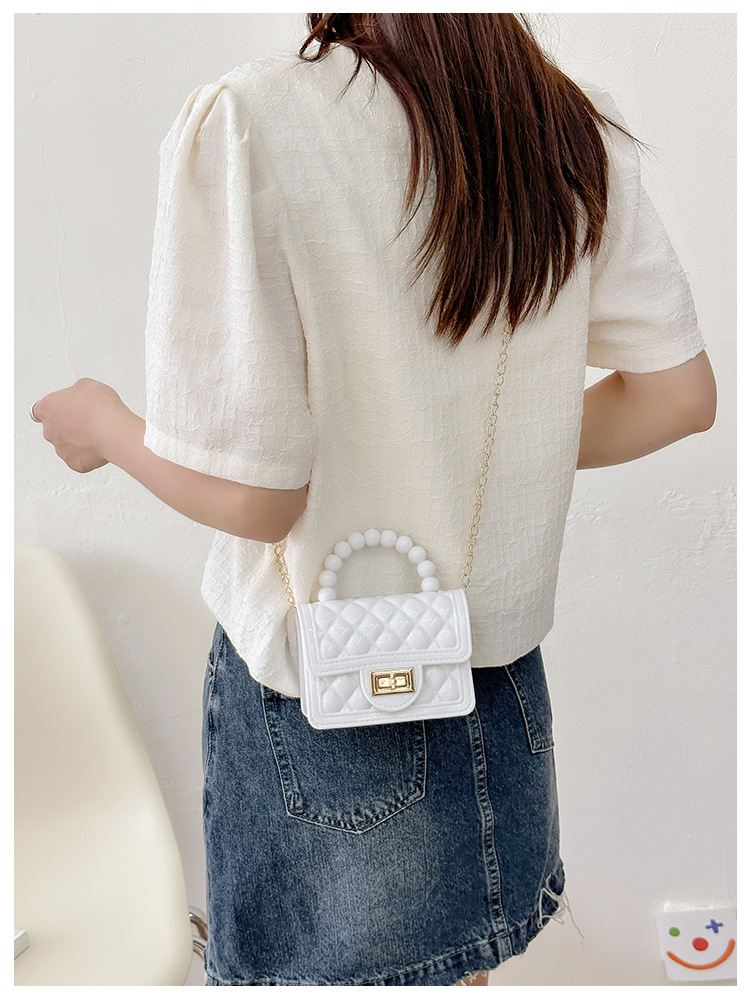 157g Weight Polyester Lining Material Flip Cover Closure Type Single Shoulder Strap Strap Type Jelly Bag Bags Type Casual, Holiday Occasion PVC Material Solid Color Pattern All Seasons Season Women's Gender Basic, Classic Style Style Square Shape Small Size Women's Small PVC Solid Color Basic Classic Style Square Flip Cover Jelly Bag 37