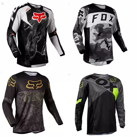 Fox Off-Road Motorcycle Quick-Drying Long-Sleeved T-Shirt Quick-Drying Wear-Resistant Breathable Cycling Clothing Motorcycle Clothing Men's Mountain Bike