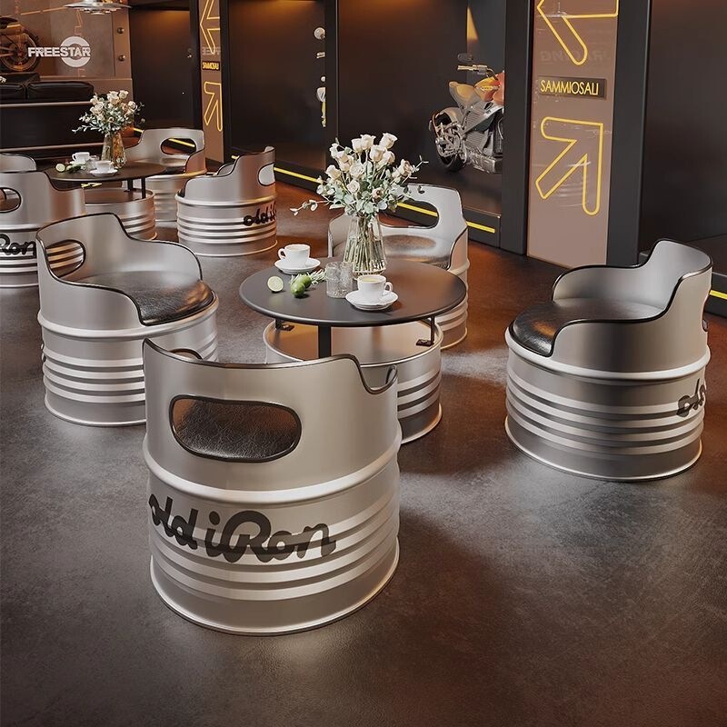 Trendy booth seating, milk tea shop tables and chairs, wrought iron cafe reception area, negotiation tables, and industrial-style table and chair sets Trendy booth seating, milk tea shop tables and chairs, wrought iron cafe reception area, negotiation tables, and industrial-style table and chair sets