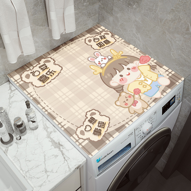 Tambor lavadora cubierta de polvo de tela desechable protector solar estera de mesa microondas horno toalla refrigerador superior desechable estera impermeable
