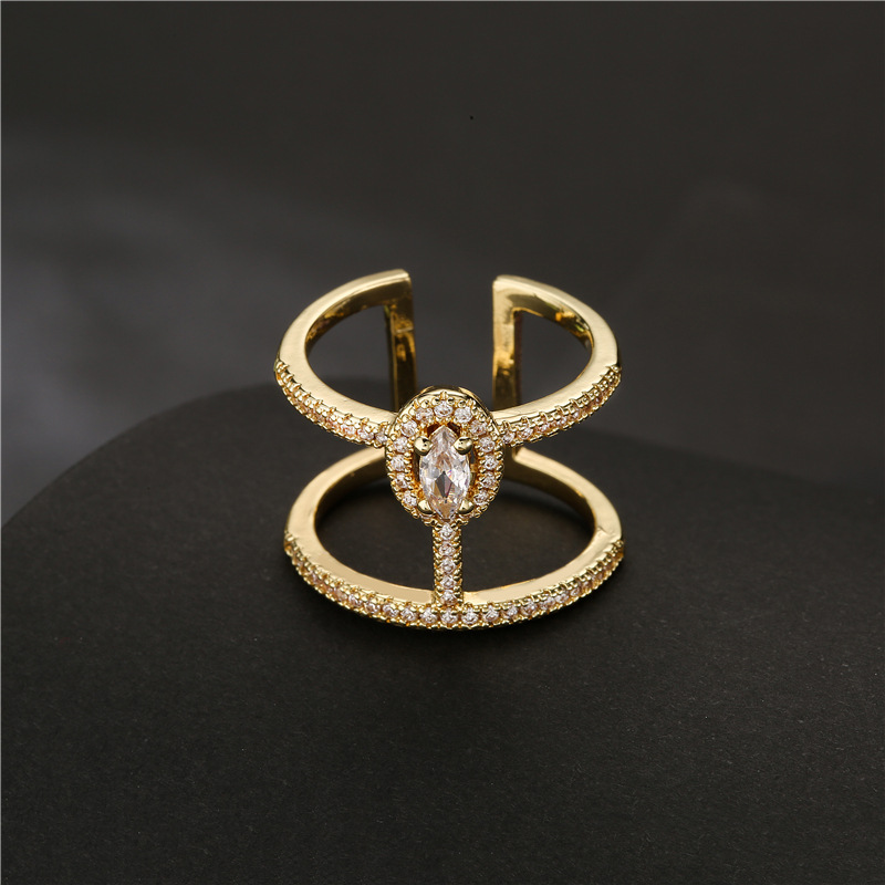 Nihaojewelry wholesale jewelry simple double-layer geometric open ring