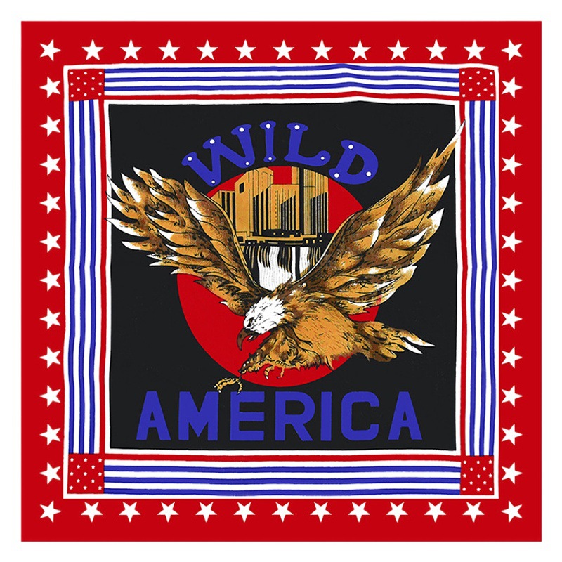 Factory direct supply multi-functional cotton eagle pattern scarf outdoor cycling sports hip-hop headscarf spot wholesale