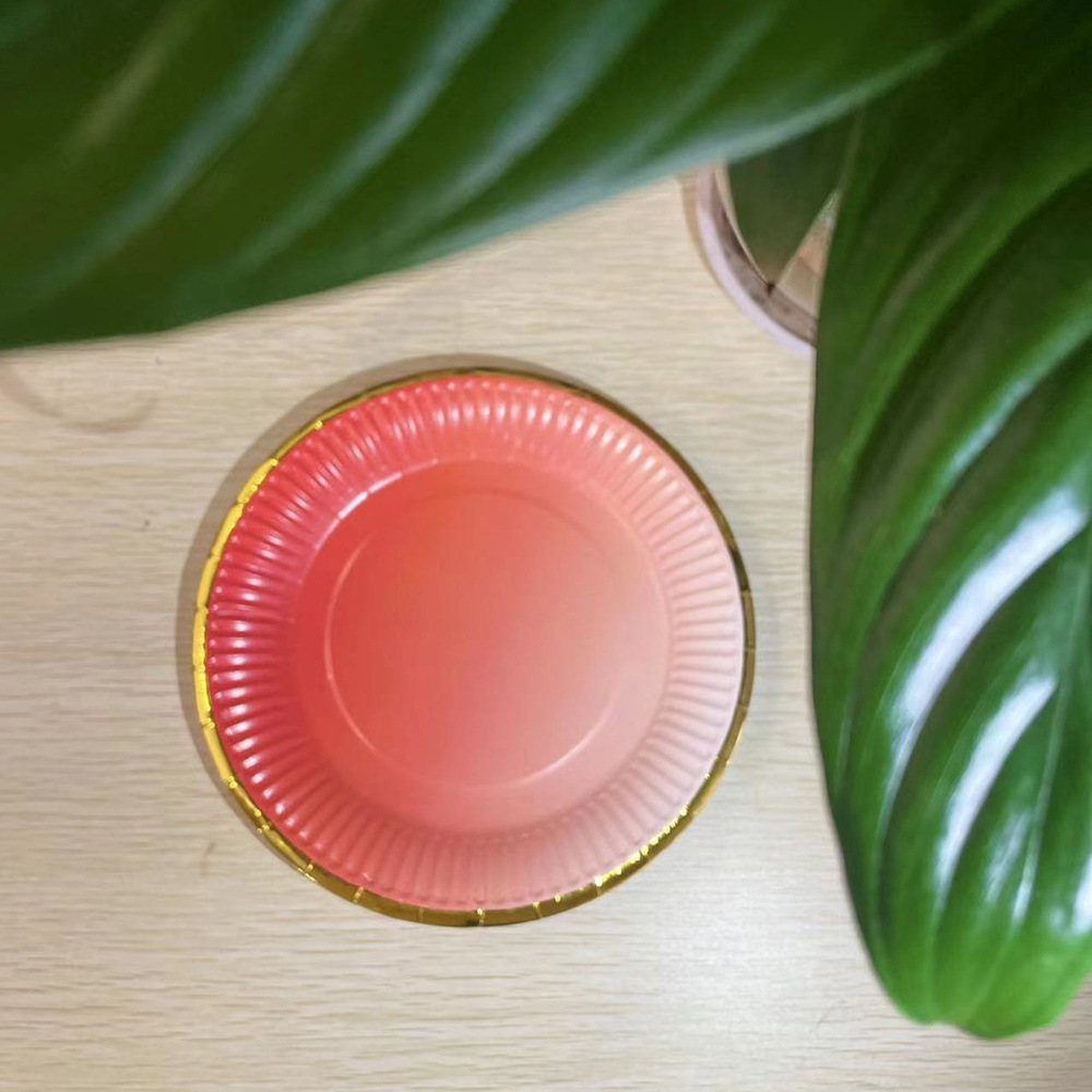 Plato de papel desechable pastel de frutas plato redondo cena para llevar picnic fiesta plato de papel Placa de degustación de pasteles