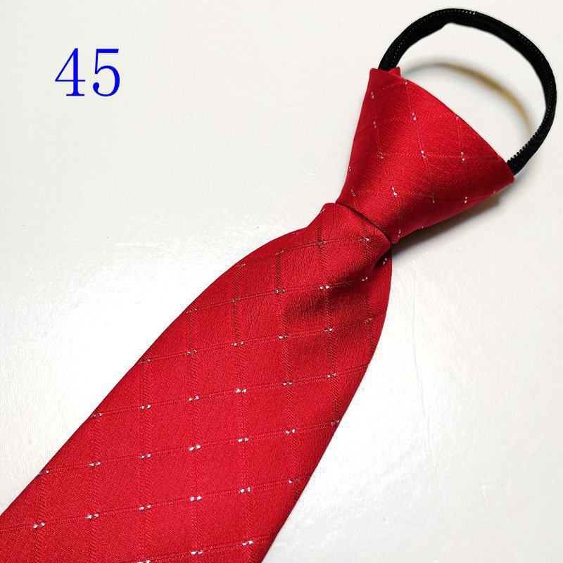 男士拉链新郎结婚红色8cm正装商务黑色免打结懒人易拉得蓝色_