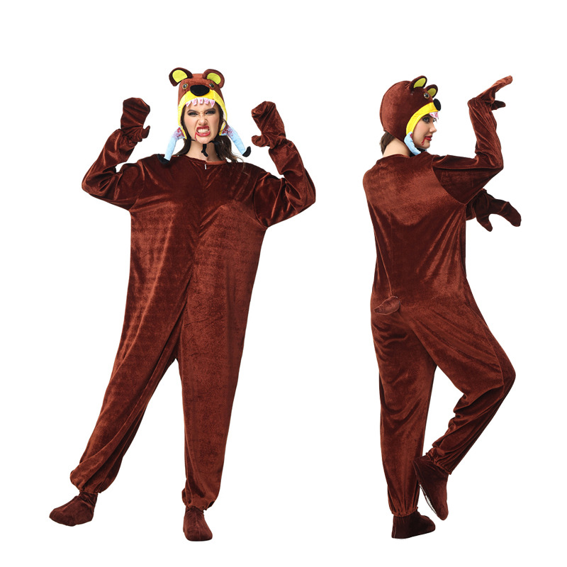 跨境新款万圣节卡通动物食人熊连体衣舞蹈服cosplay角色扮演服饰