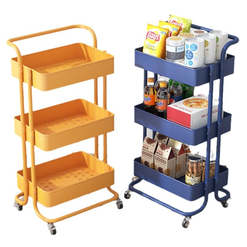 Carrito de cocina con ruedas, estante de almacenamiento multifuncional de varias capas para dormitorio o sala de estar
