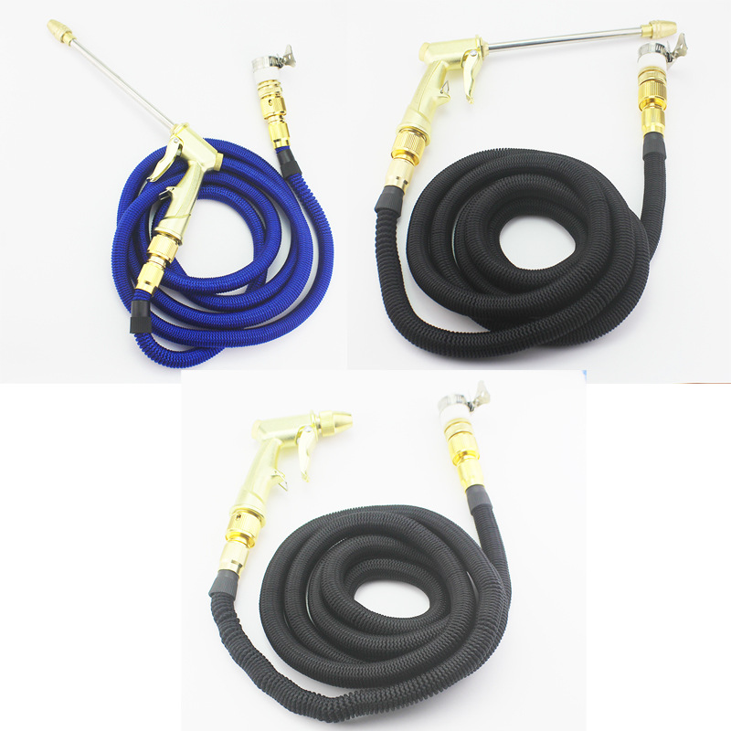 伸缩水枪套装园艺喷头浇水洒水洗车浇花水管软管喷灌2.5米5米10米