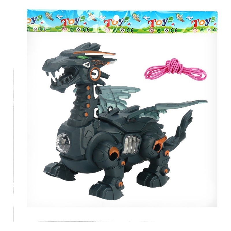 Los niños eléctrico cuerda dinosaurio música iluminación mecánica dragón simulación dinosaurio puesto juguetes al por mayor